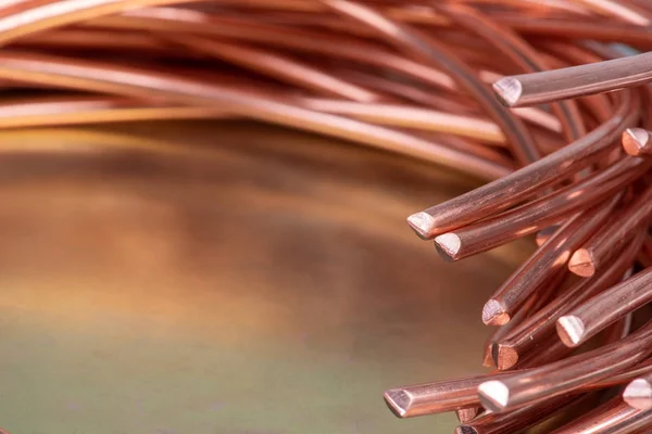 Copper Wire Shiny Metallic Surface — Stock Photo, Image