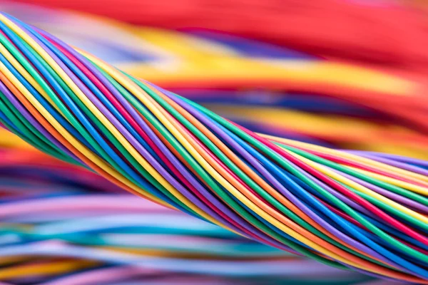 Colorato Computer Cavo Elettrico Rete Telecomunicazioni Industria Tecnologia Del Concetto — Foto Stock