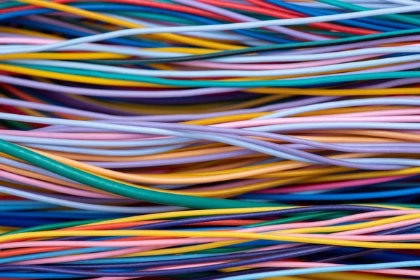Gekleurde Elektrische Kabel Abstracte Achtergrond — Stockfoto