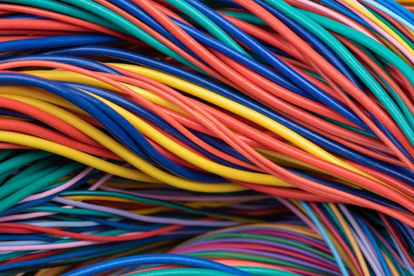 Bundel Van Telecommunicatie Veelkleurige Kabel — Stockfoto