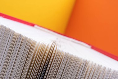 Açık kitap sayfasının makro görünümü