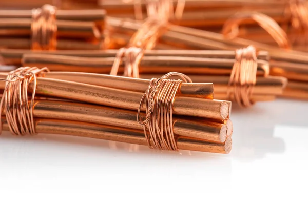 Closeup Scrap Copper Wire Energy Secondary Raw Material Industry — Stock Photo, Image