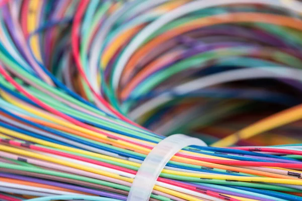 Ramo Cables Colores Primer Plano — Foto de Stock