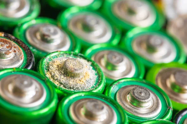 Corroded Old Batteries Close — Stock Photo, Image