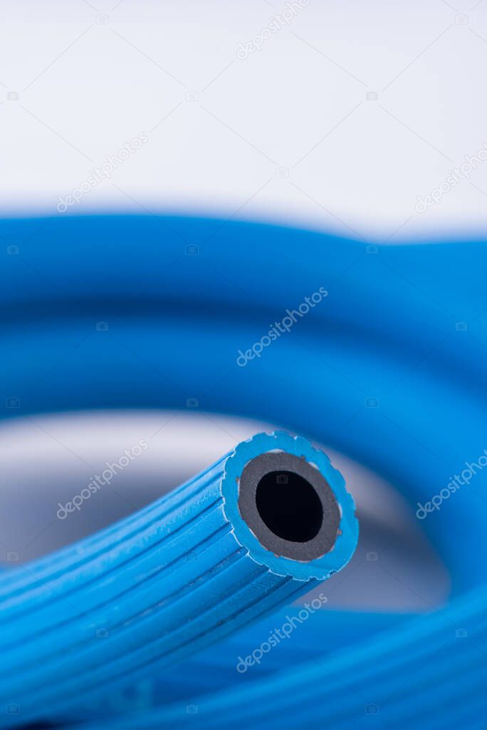 Hose for conveying oxygen in industrial applications, close-up