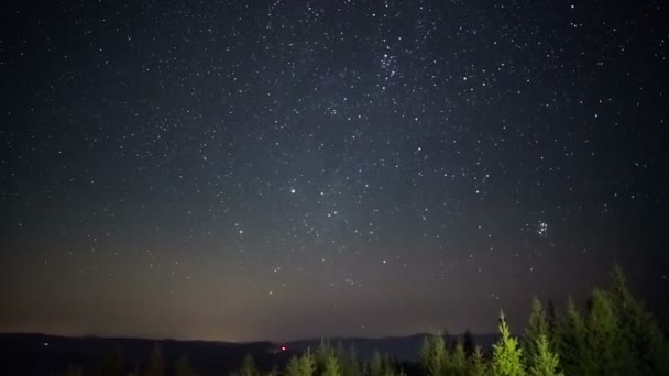 Céu estrelas girando espaço astrofotografia lapso de tempo — Vídeo de Stock