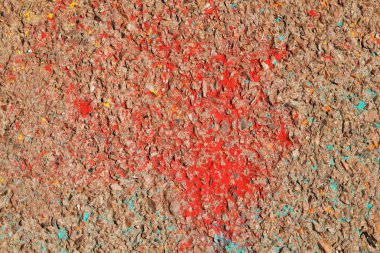 Bahar Şenliği renklerin sonra asfalt üzerinde bir eserler