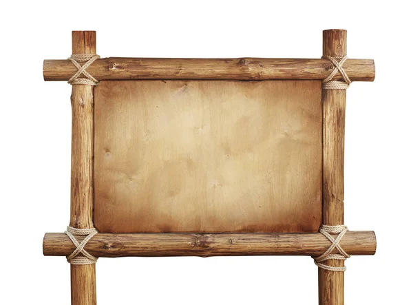 Drewniany Znak Izolowany Białym Ścieżką — Zdjęcie stockowe