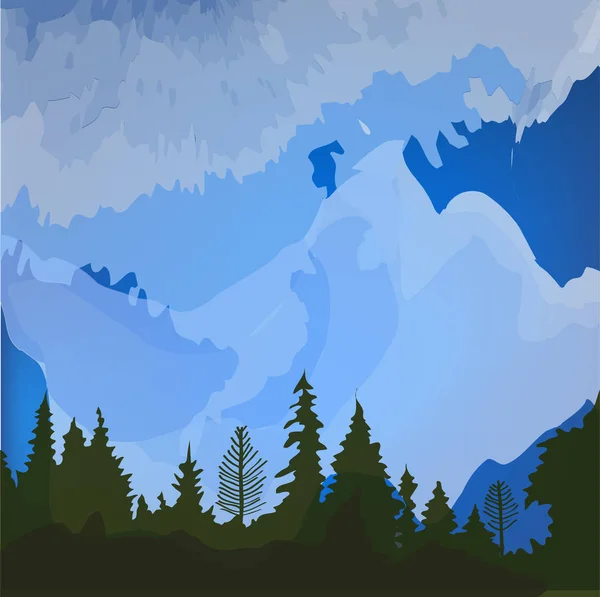 Wald Umwelt Landschaft Hintergrund Für Die Karte Oder Tourismus Banner — Stockvektor