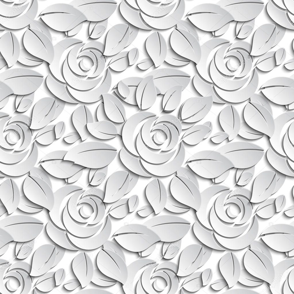 Vector Floral  Seamless Pattern Background.