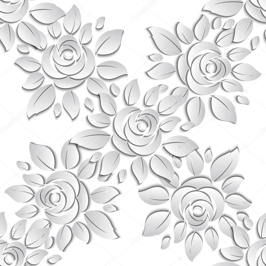 Vector Floral  Seamless Pattern Background.