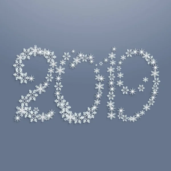 圣诞抽象向量背景与雪花在形状2019年 — 图库矢量图片