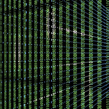 Soyut Tasarım-ikili kod 3d arka plan. Teknoloji kavramı. Vektör çizim.