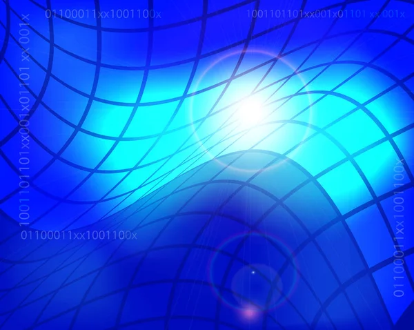 抽象技术背景与蓝色发光的正方形 概念技术设计 向量例证 — 图库矢量图片