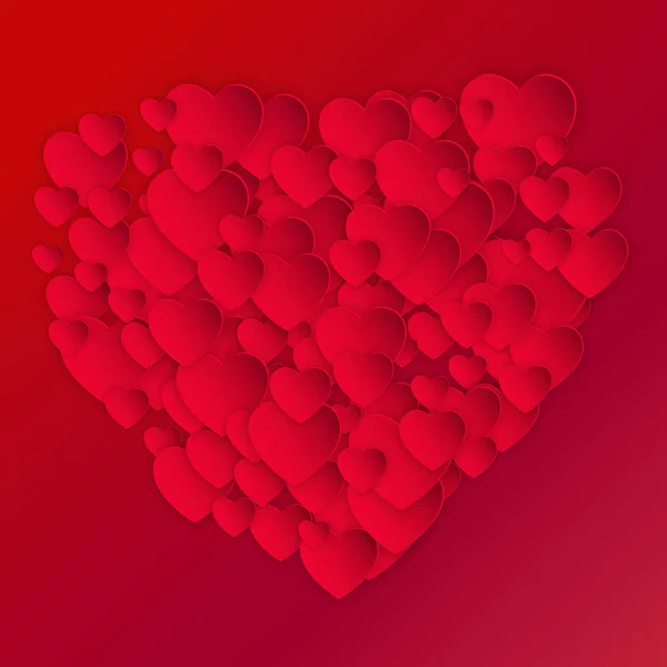 ハート バレンタインの背景 レイアウト カバー デザイン ベクトル図 — ストックベクタ