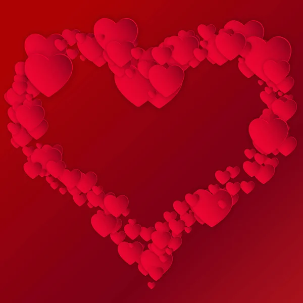 Kalp Sevgililer Günü Arka Plan Düzen Kapak Tasarımı Vektör Çizim — Stok Vektör