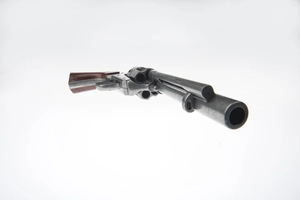 Gamla Armén Revolver Isolerad Studio Bakgrund — Stockfoto