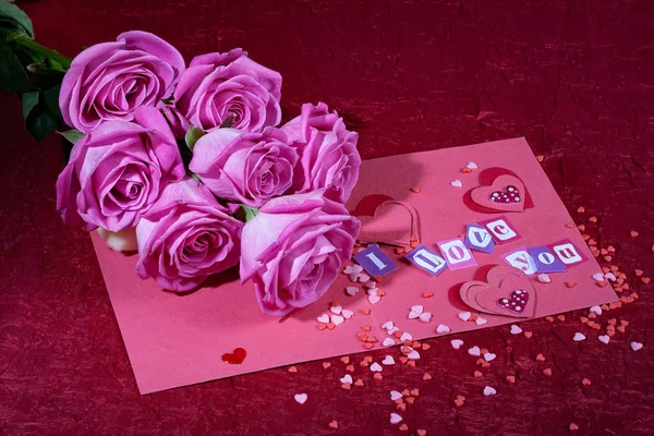 Roses And Letters — Stock Photo, Image