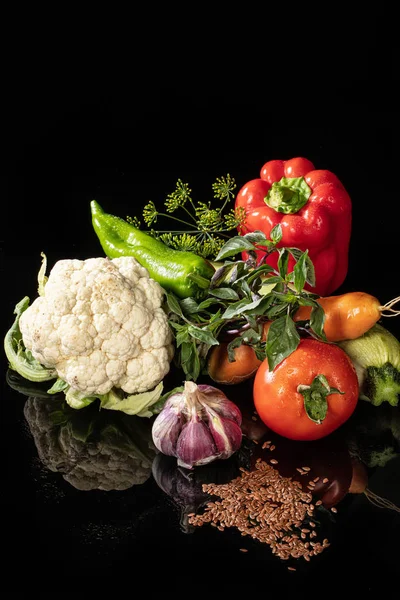 Zelenina na skle — Stock fotografie
