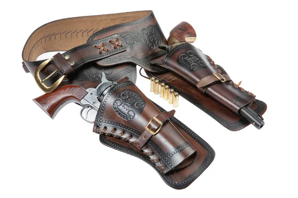 Kovbojský Holster a revolver — Stock fotografie