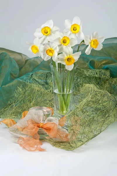 Květiny a tkaniny — Stock fotografie