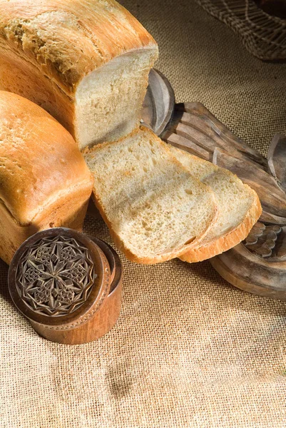 Natureza morta com pão — Fotografia de Stock