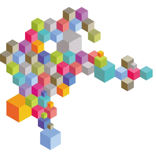 色付きの立方体 背景の要素 — ストックベクタ