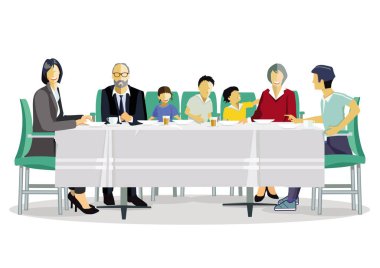 Çocuklar, anne ve büyükanne ve Büyükbaba ile aile