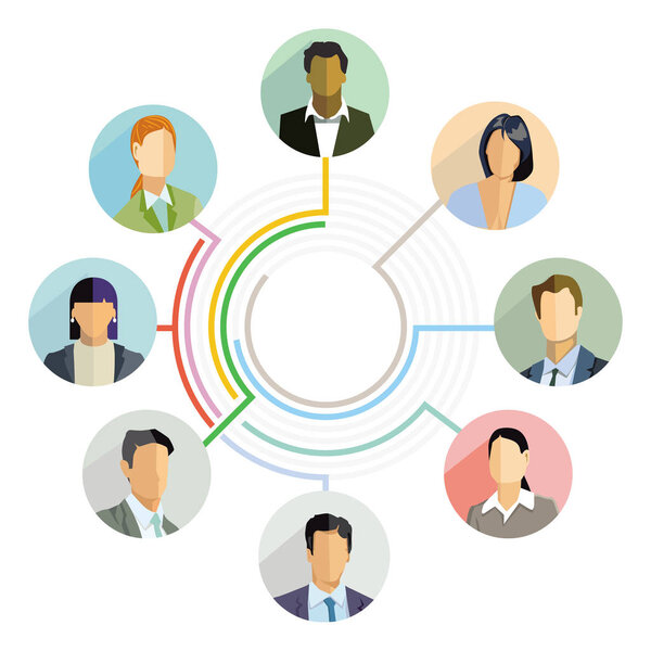 Teamwork of business people, symbol Presentation