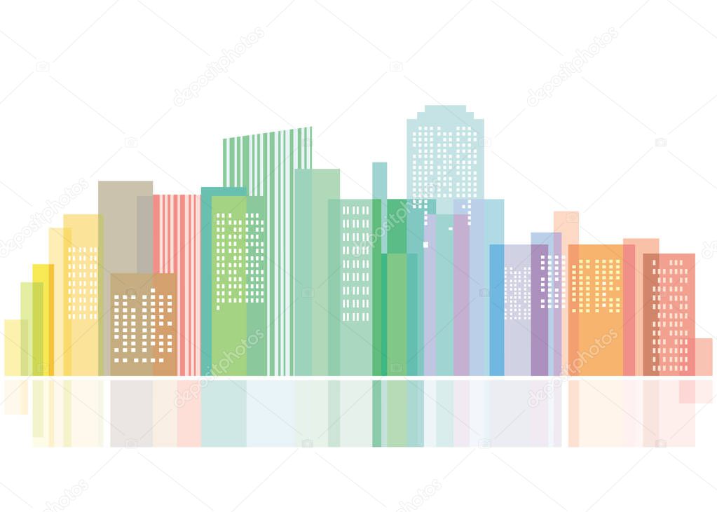 Abstract city silhouette background illustration