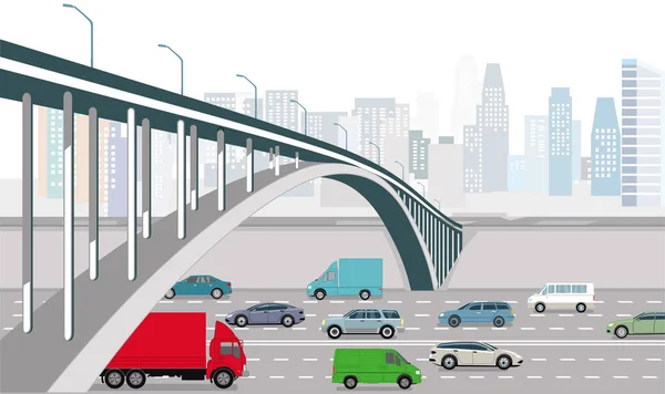 大城市的高速公路 — 图库矢量图片