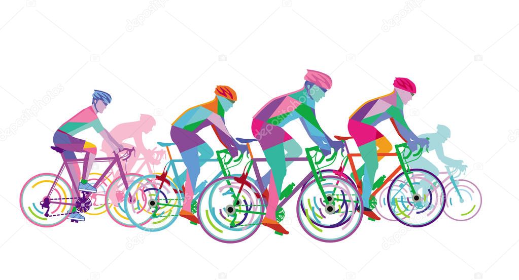 a group of racing cyclists