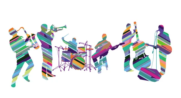 Groupe Musical Aux Couleurs Vives — Image vectorielle