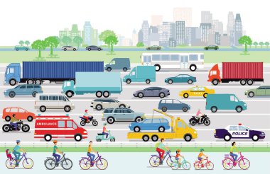 Büyük bir şehirde otoyollar