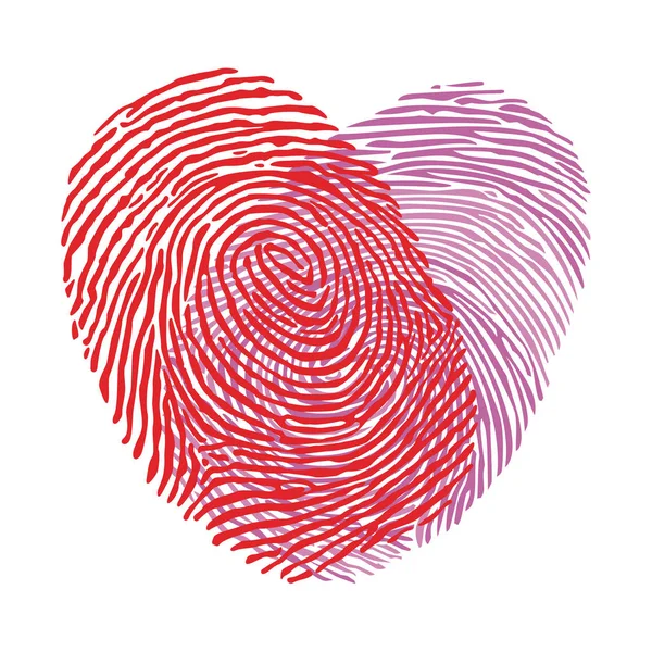 Två Fingeravtryck Kärlek — Stock vektor