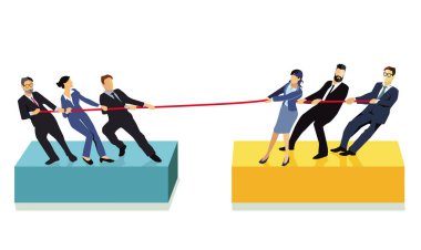 Tug-of-war cohesion concepts clipart