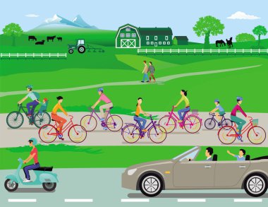 Bisiklet yolunda bisikletçi