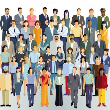 Kalabalık, büyük insan Communityillustration