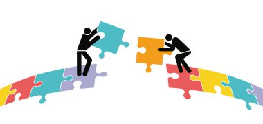 work together in the company clipart