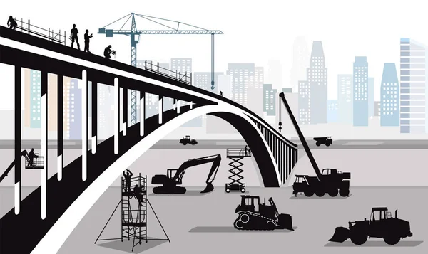 Construção Pontes Cidade Grande — Fotografia de Stock