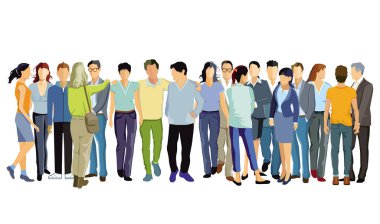 Dost canlısı bir grup insan birbirine sarılıyor