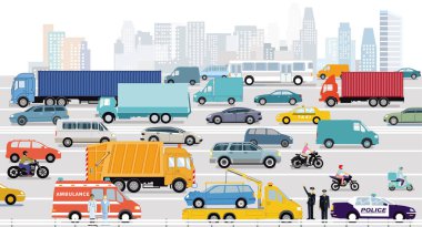 Büyük bir şehirde otoyollar