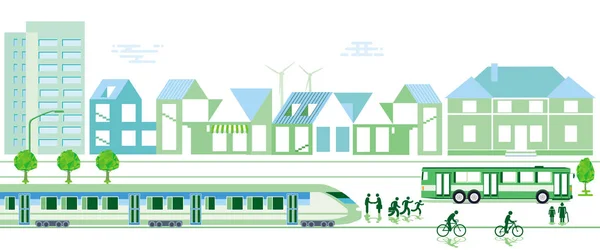 Zielone Miasto Zrównoważonym Rozwojem — Wektor stockowy