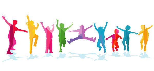 happy children rejoice and cheer