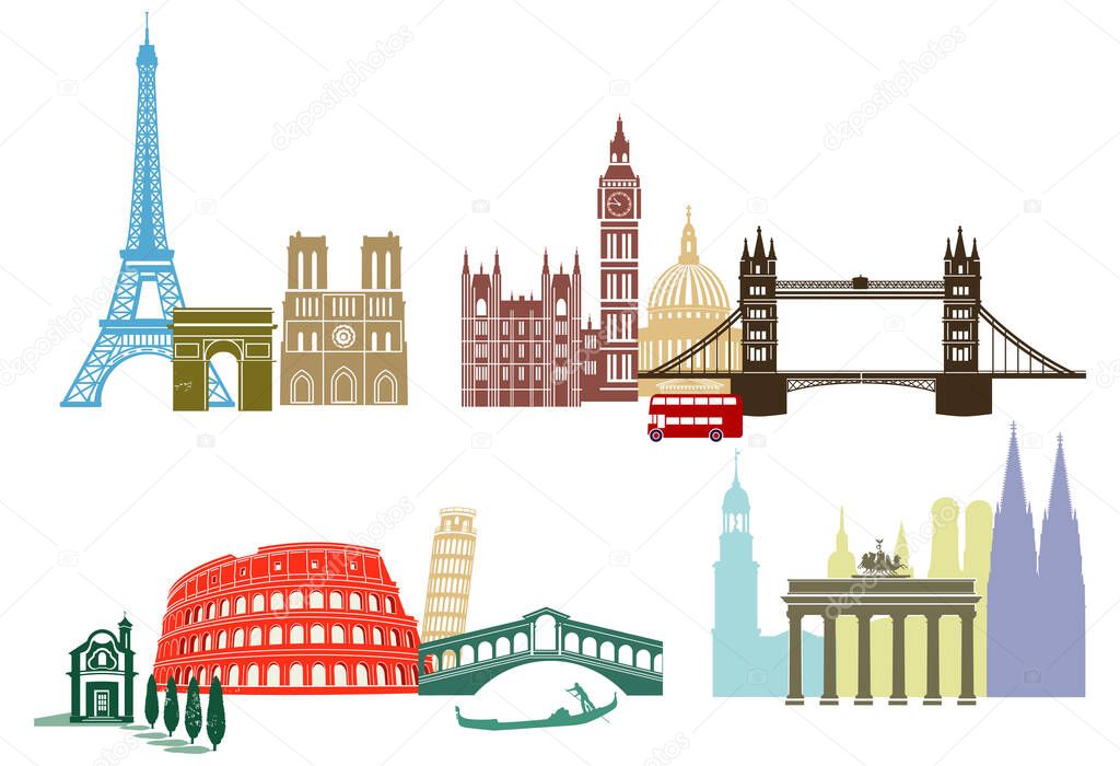 Sights and landmarks in Europe