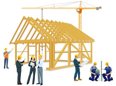 Sanatçılar ve mimarlarla ahşap bir ev inşa etmek.