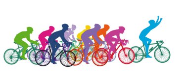 Yol bisikleti sporu izole, illüstrasyon