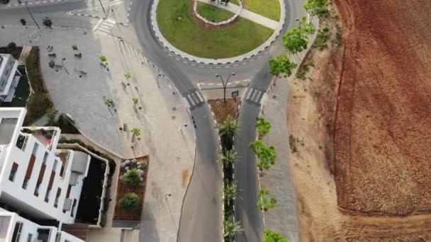 Voo Sobre Rua Área Redonda Hadera Israel — Vídeo de Stock