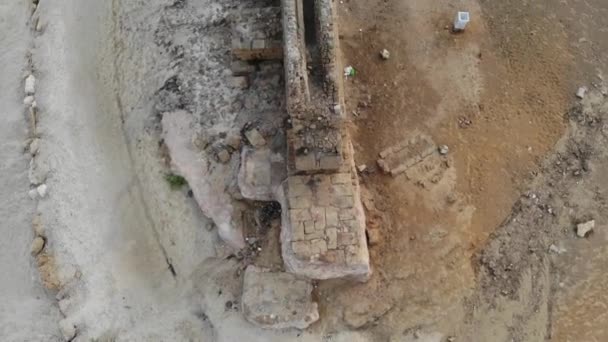 Antiguo Acueducto Romano Playa Cesarea — Vídeo de stock