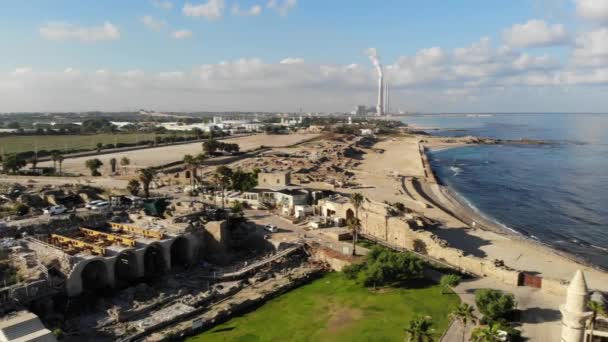 Parque Arqueológico Antiguidades Cesareia — Vídeo de Stock